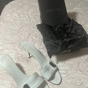 White Gucci Kitten Heel